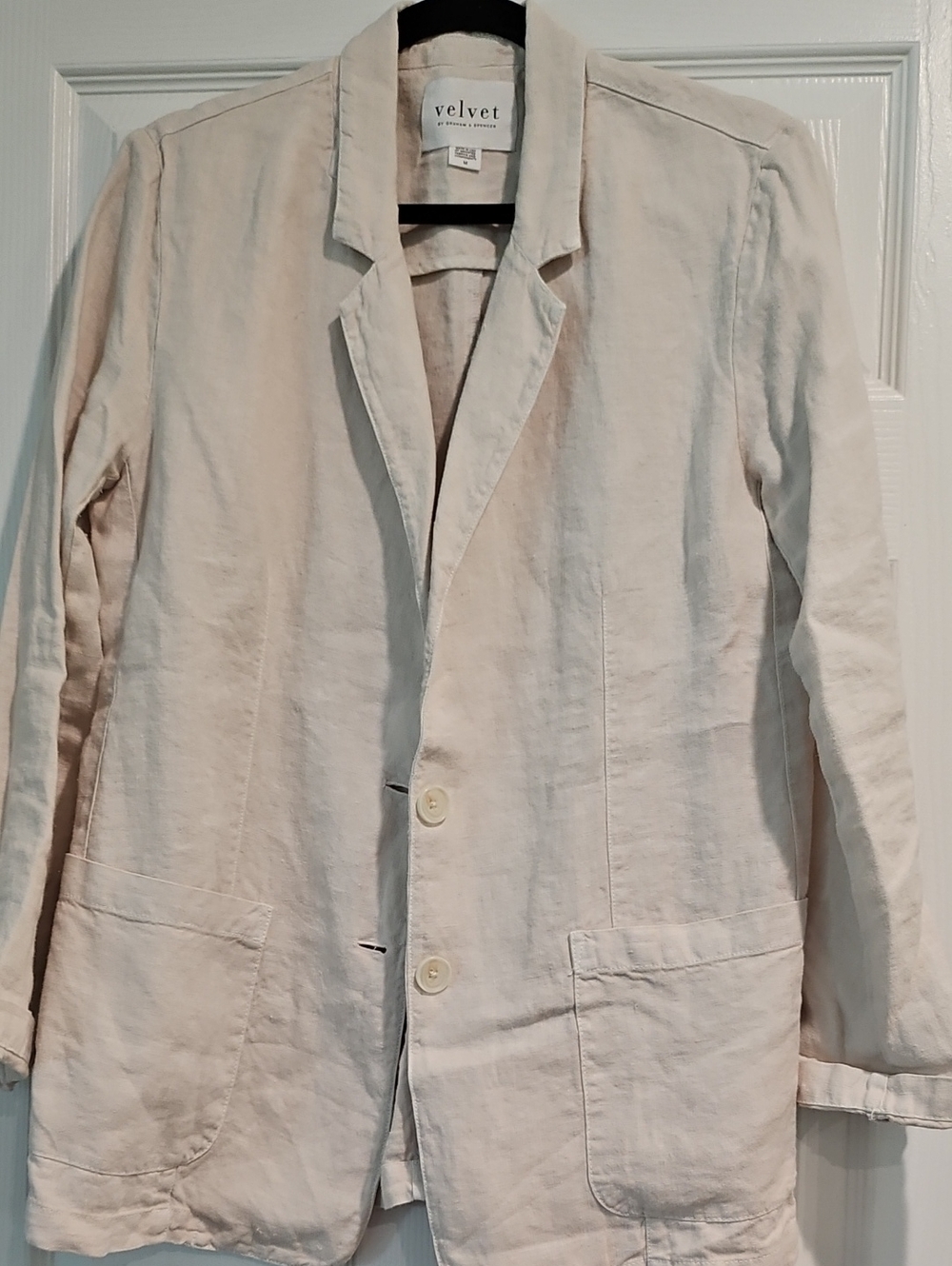 Velvet by Graham & Spencer Light Cream Linen Blazer